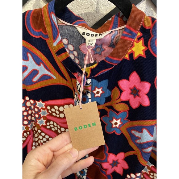 Boden Alba Cord Dress Floral Size 8 NWT *missing Belt - Picture 3 of 12